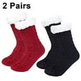 thumbnail image 1 of 2 pairs Fuzzy Socks for Women Fluffy Cozy Winter Warm Soft Fleece Comfy Thick Socks, 1 of 9