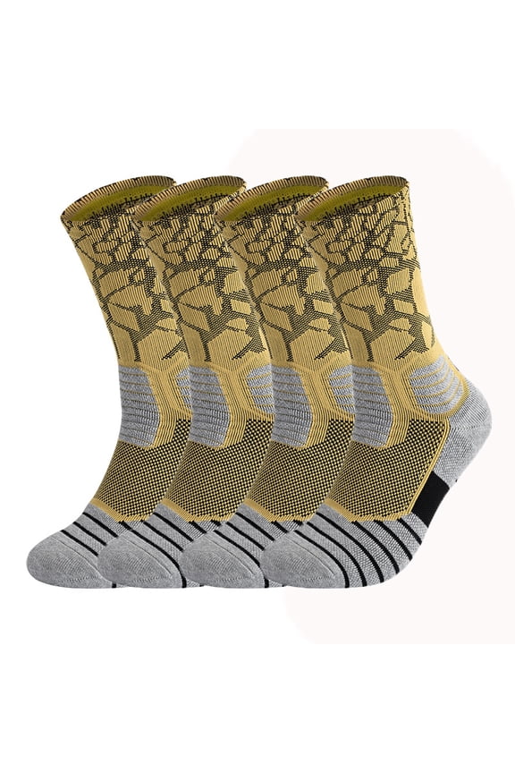 2 pairs of basketball socks, Non Skid Ball Socks Anti Slip Non Slip Grip Pads for Football Basketball Sports Grip Socks for men 9-12, Thickened Bottom - Enhanced Foot Support and Sweat Discharge