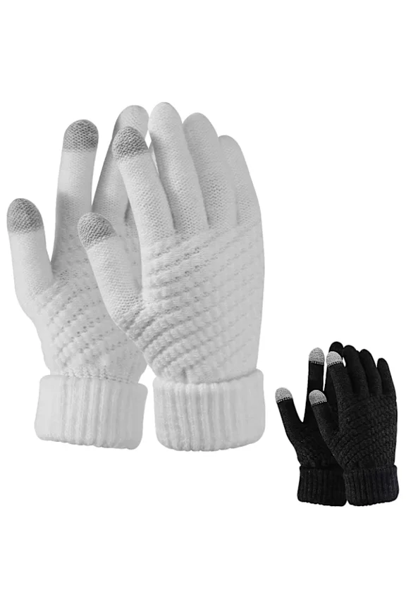 2 pairs of knitted winter gloves for women, pair of warm gloves, Tou