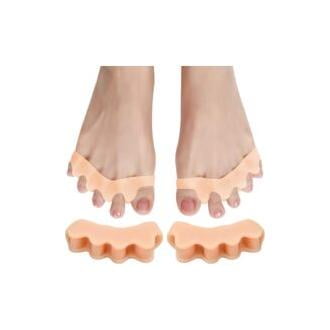 2 pairs of toe separators, toe correctors, hallux valgus correctors, 7 x 1.5 cm (skin color)