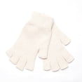 thumbnail image 1 of 2 pairs of women's autumn and winter warm gloves half finger gloves - white, 1 of 6