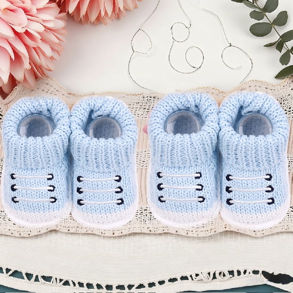 2 pairs unisex annimals Baby Knit Booties - Soft Fleece-Lined Bear Design, Warm Non-Slip Infant Shoes (0-12 Months)