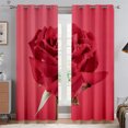 2 panel Rose Flower Printed Curtains for Bedroom Living Room Floorto