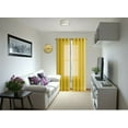 thumbnail image 1 of 2 panel faux silk solid curtain drapes with grommet 108" total width by 63" Long window sheer panels for any bedroom or patio door non blackout semisheer panels MIRA yellow, 1 of 4