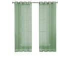 thumbnail image 1 of Gorgeous Home Linen Faux Silk Sheer Grommet Curtain Panels 108" x 63" Ruby Sage Green., 1 of 5
