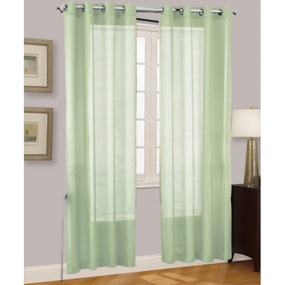 2 panel faux silk solid curtain drapes with grommets 108" total width by 84" long plain solid color for any bedroom or patio door semi-sheer panels ruby sage green non blackout