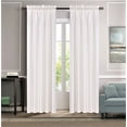 thumbnail image 1 of 2 panel faux silk solid curtain drapes with rod pocket 108" total wide by 84" long panel curtain for any bedroom or patio door non blackout semi sheer panels MR2 ivory white off, 1 of 4
