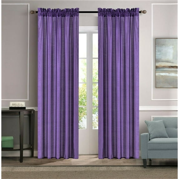 2 panel faux silk solid curtain drapes with rod pocket 108" total wide by 84" long panel curtain for any bedroom or patio door non blackout semi sheer panels MR2 lilac