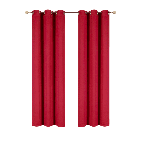 2 panels K68 burgundy color 100 % blackout thermal light blocking drapes for sliding patio window curtain top grommets noise reducing 37" wide X 63" length each panel