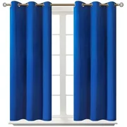 Gorgeous Home Linen Royal Blue 2 Panels Blackout Thermal Drapes Window Curtain Top Grommets 35" Wide X 63" Long Each Panel
