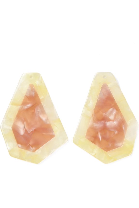 2 pc 2 Pcs Cellulose Acetate(Resin) Big Pendants Two-tone Polygon Charms Sandy Brown Pendant Accessory for Women Birthday Festival Elegant Gifts DIY Personalized Jewelry 53.5x38x2.5mm Hole: 1.6mm