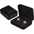 thumbnail image 1 of 2 pc 2 Pcs Velvet Cufflink Box Black Flocking Storage Gift Box Jewelry Display Box for Engagement Birthday Anniversary 2.99×2.4inch, 1 of 7