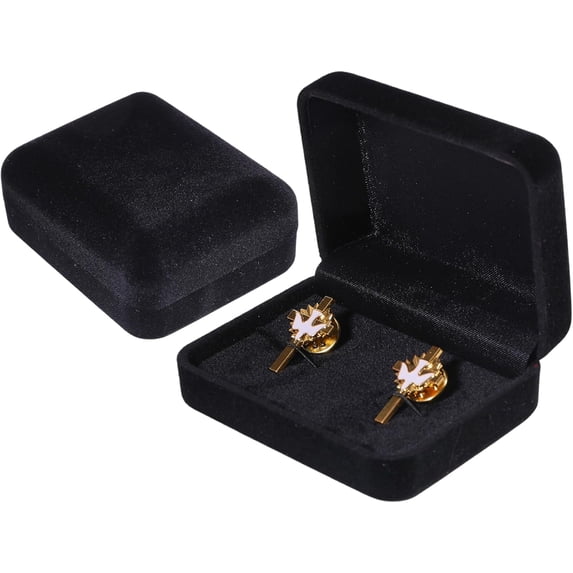 2 pc 2 Pcs Velvet Cufflink Box Black Flocking Storage Gift Box Jewelry Display Box for Engagement Birthday Anniversary 2.99×2.4inch