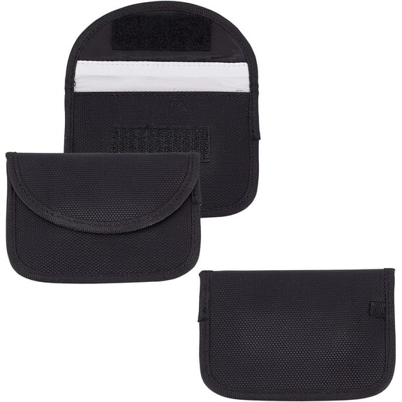 2 pc 2PCS RFID Signal Blocking Bag Signal Blocking Key Pouch Bags Cage Protector for Car Keys FOB Cell Phone WiFi GSM LTE NFC RFID Keyless Entry FobBlack