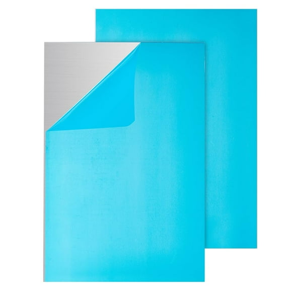 2 pc 2pcs 7.8x11.8 inch Aluminium Metal sheet Rectangle Heavy Duty Metal Aluminum Plate with Protective Film for Decoration Packaging Construction 1.5mm(1/16") Thick