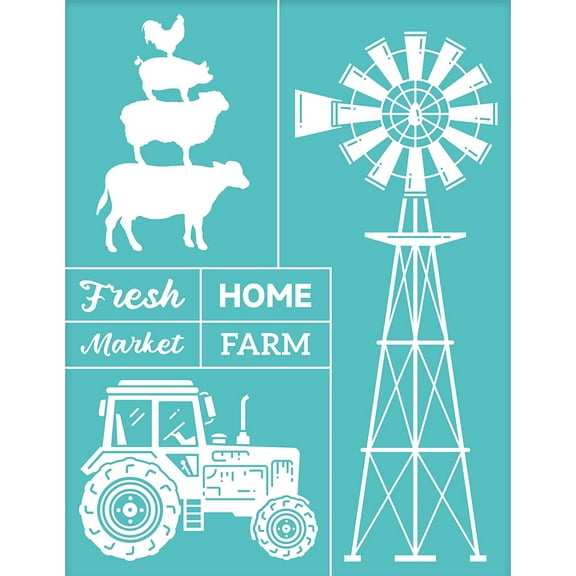 2 pc 2pcs Self-Adhesive Silk Screen Printing Stencil Windmill Pattern Stencil Reusable Mesh Stencils Transfer Washable Home Decor for DIY T-Shirt Pillow Fabric Painting Decoration - 11x 8.5Inch