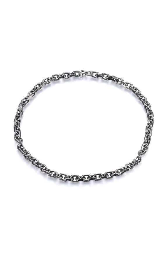 2 pc 304 Stainless Steel Cable Chain Necklaces with Toggle Clasps Antique Silver 23.62 inch(60cm) 9.5mm
