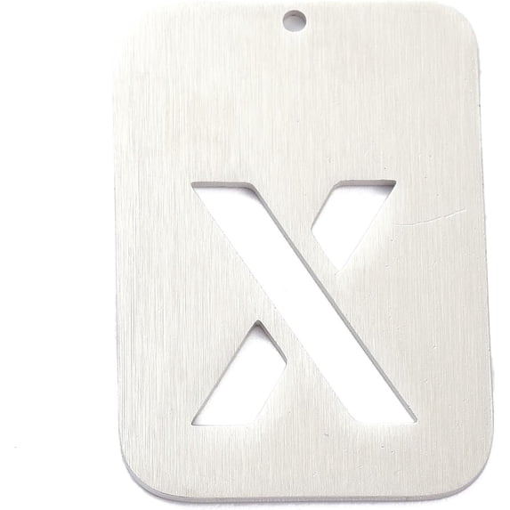 2 pc 304 Stainless Steel Pendants Rectangle with Alphabet Hollow Letter ...