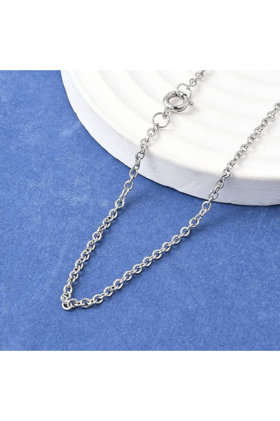 2 pc 316 Stainless Steel Cable Chain Necklaces with Brass Spring Ring Clasps Stainless Steel Color 27.7 inch(70.5cm)