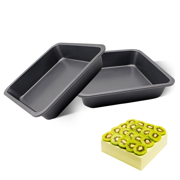 2 Pack Square Cake Pan for Cake Brownie Lasagna, 8 Inch Nonstick Square Baking Pan, Rust-resistant, Dishwasher Safe & Easy Clean