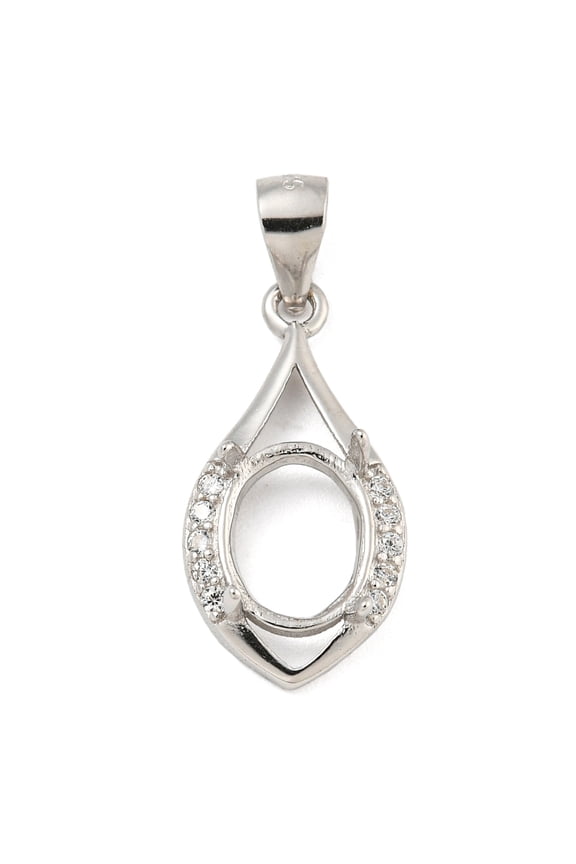 2 pc 925 Sterling Silver Micro Pave Clear Cubic Zirconia Sew on Prong Settings Claw Settings for Pointed Back Rhinestone Open Back Settings Horse