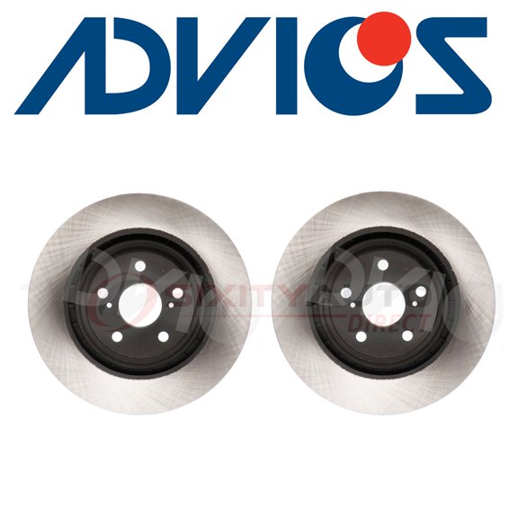 2 pc ADVICS Front Disc Brake Rotors compatible with Lexus NX200t 2015-2017