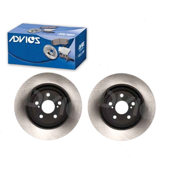 2 pc ADVICS Front Disc Brake Rotors compatible with Lexus NX200t 2015-2017