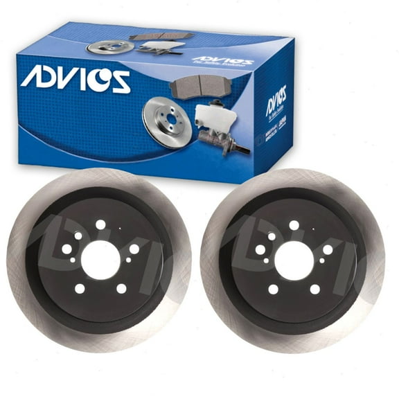 2 pc ADVICS Rear Disc Brake Rotors compatible with Toyota Highlander 2008-2013