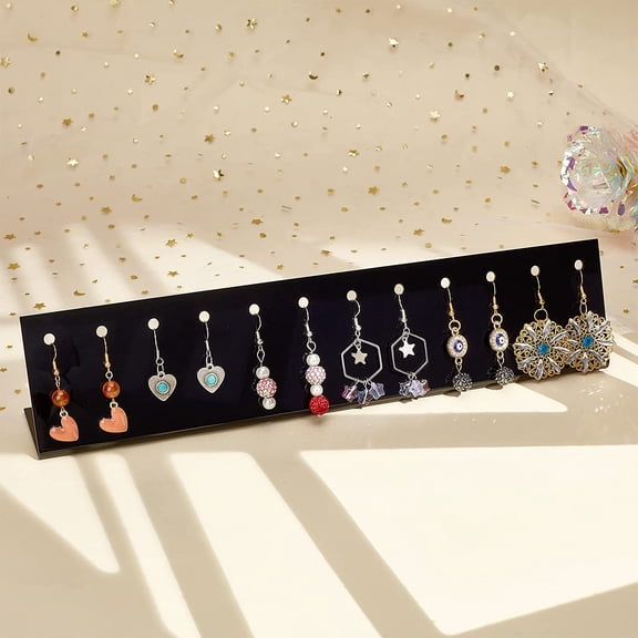 2 pc Acrylic Earring Displays Tripod for Jewelry Display Black 30x6x5cm