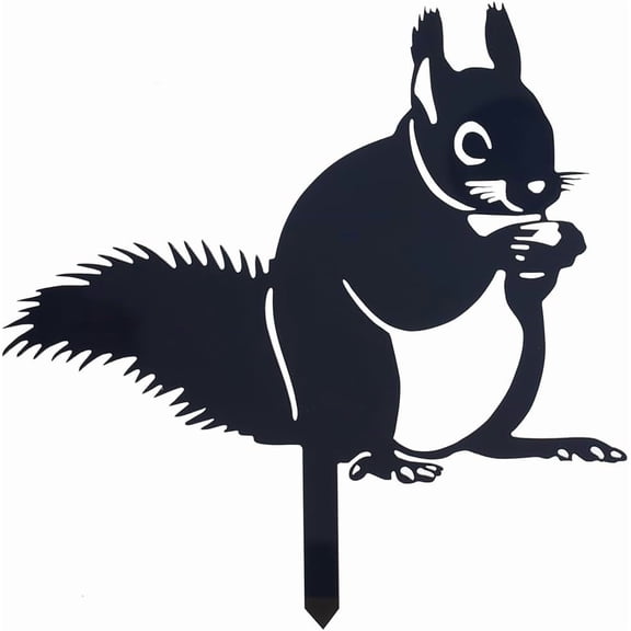 2 pc Acrylic Garden Stake Ground Insert Decor for Yard Lawn Garden Decoration Squirrel Black 200x203x3mm creative