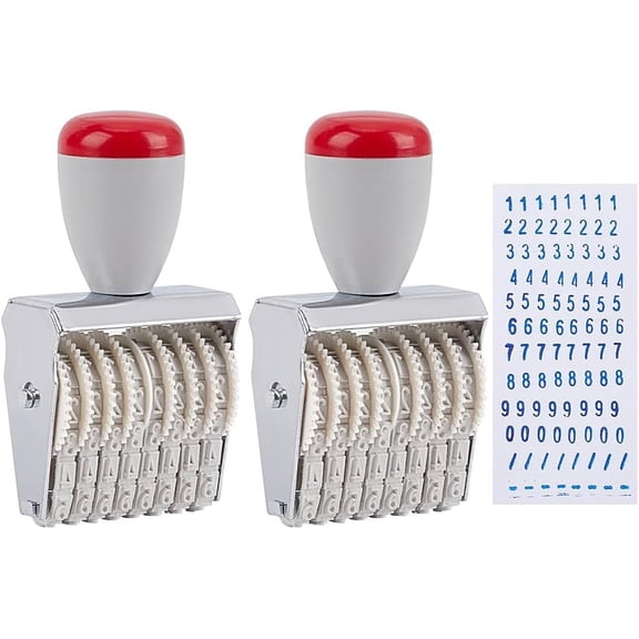 2 pc Adjustable Date Plastic Number Stamp with Alloy Findings Gainsboro 81.5x45x25mm
