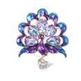 thumbnail image 1 of 2 pc Alloy Rhinestone Brooch for Backpack Clothes Violet 40x35mm, 1 of 1