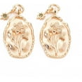 thumbnail image 1 of 2 pc Brass Olivine Rhinestone Pendants Birth Flower Charms Nickel Free Oval with Star Real 18K golden Plated August Gladiolus 23x13x2mm Hole: 3mm Star: 9x4x1mm, 1 of 2