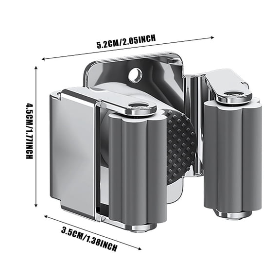 2 pc Broom Holder Wall Mount, Broom Hanger Wall Mount, Stainless Steel Heavy Duty Mop Holder Broom Mop Hanger Wall with Screws,Silver