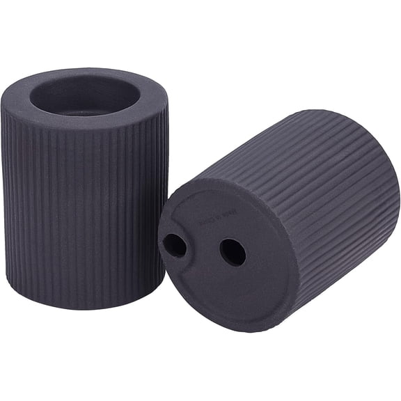 2 pc Ceramic Whiteware Candle Holder Perfect Home Party Decoration Column Gray 6.65x8cm Inner Diameter: 4.2cm