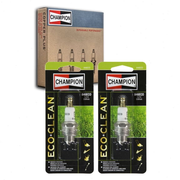 2 pc Champion 846ECO Spark Plugs for Ignition Wire Secondary