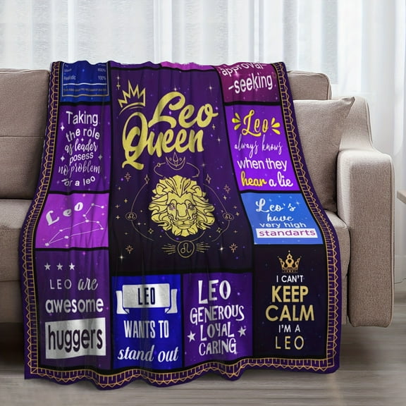 2 pc Constellation Blanket Gift for Women Men, Birthday Christmas Gift Idea, Aries, Taurus, Gemini, Cancer, Leo, Virgo, Libra, Scorpio