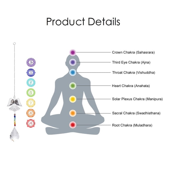 2 pc Crystals Chandelier Suncatchers Prisms Chakra Hanging Pendant with Iron Cable Chains Glass Beads Glass Rhinestone and Brass Pendants Angel with Teardrop Clear 290mm