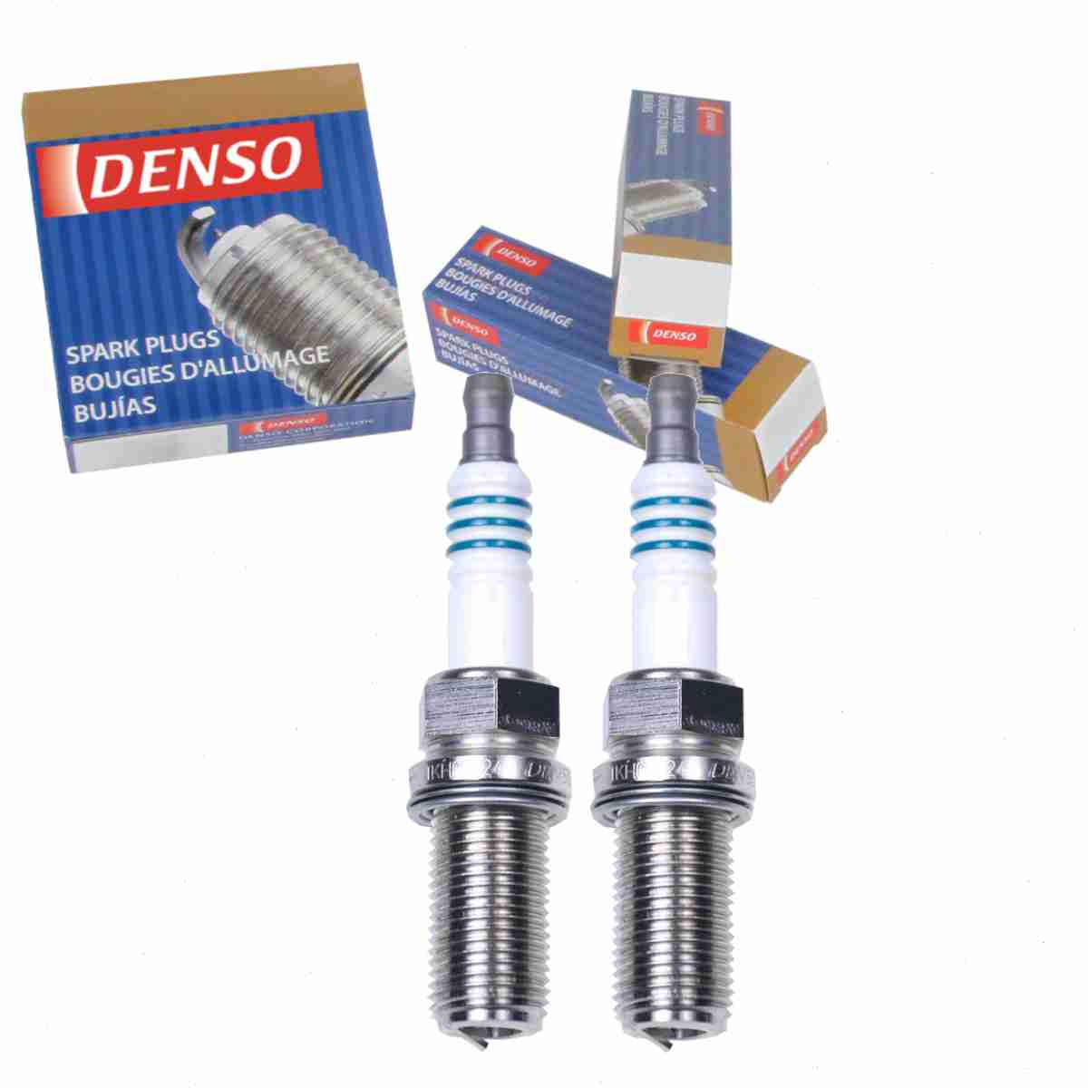 2 pc DENSO 5749 Iridium Racing Spark Plugs for IKH0124 Ignition Wire