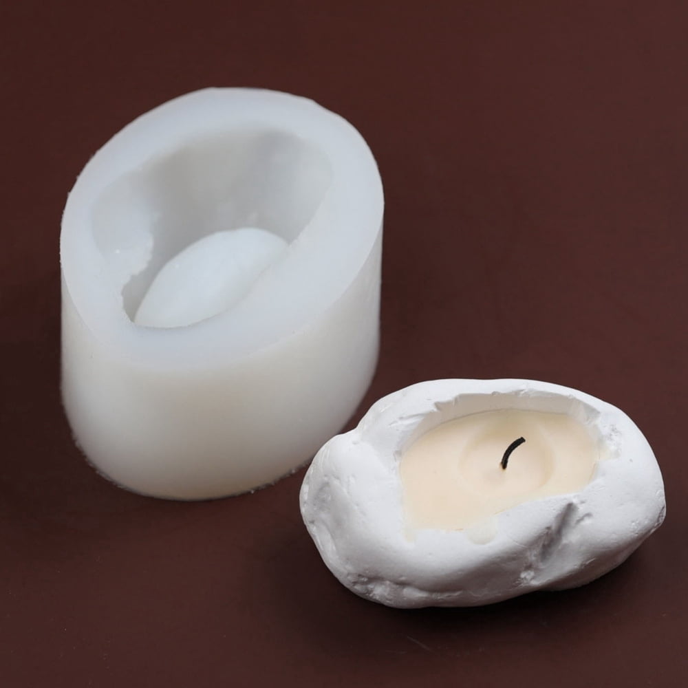 2 pc DIY Candle Holder Silicone Molds Resin Casting Molds Nuggets for DIY Soap & Candle Jewelry Making White 8.9x7.2x4.9cm Inner Diameter: 4.7cm