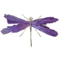 thumbnail image 1 of 2 pc Electroplate Natural Tourmaline Insect Dragonfly Figurine with Alloy Findings for Desktop Ornament Blue Violet 110~140mm, 1 of 1