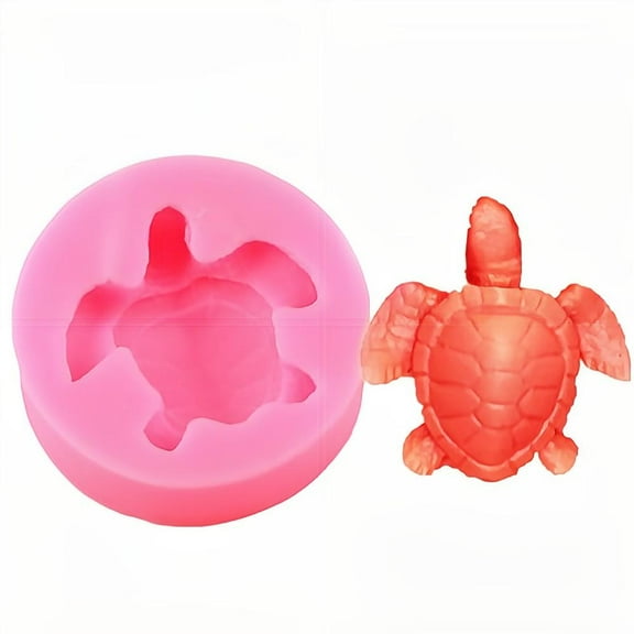 2 pc Food Grade Silicone Molds Fondant Molds For DIY Cake Decoration Chocolate Candy UV Resin & Epoxy Resin Jewelry Making Sea Turtle Deep Pink 45x13mm