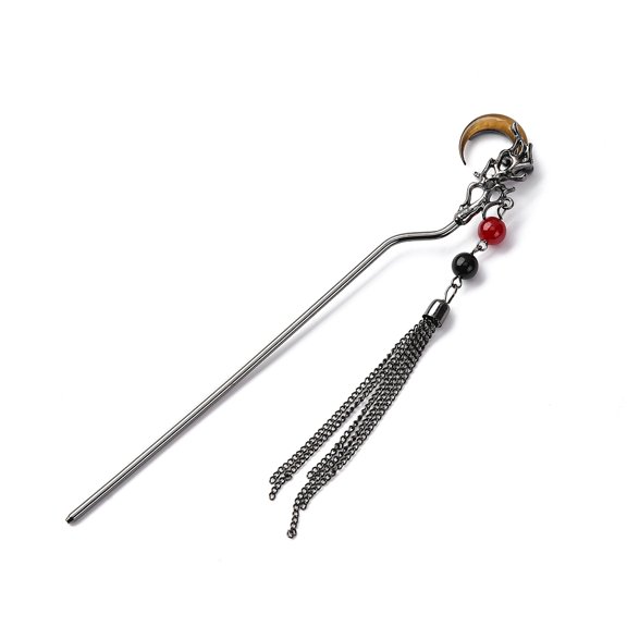 2 pc Metal Hair Sticks Hair Accessories for Woman Girls Moon 170x30x20mm Alloy