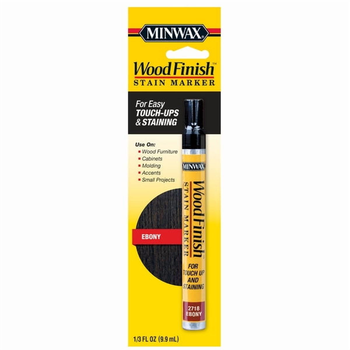 2Pc Minwax Wood Finish Stain Marker Semi-Transparent Ebony Oil-Based Stain Marker 0.33 oz