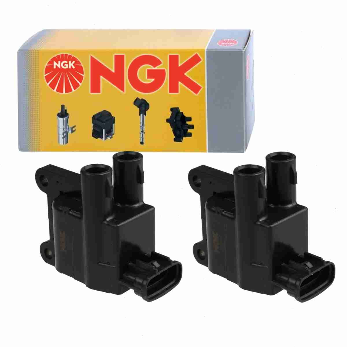 2 pc NGK Ignition Coils compatible with Toyota 2.4L 2.7L L4 1997
