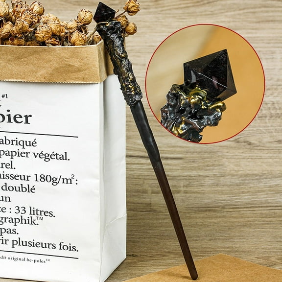 2 pc Natural Garnet Magic Wand Cosplay Magic Wand with Wood Wand for Witches and Wizards 320mm