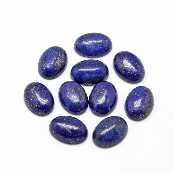 2 pc Natural Lazuli Cabochons Dyed Oval 40x30x7~8mm