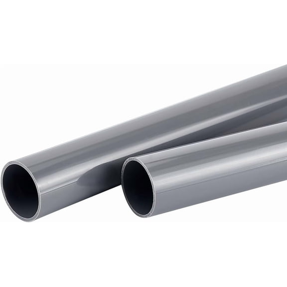 2 pc PCV Plastic Hollow Round Tubes Black 348x40mm Plastic
