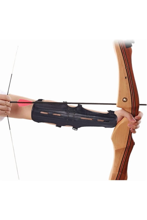 2 pc PU Leather Cord Bracelets Gauntlet Wristband Cuff Wrist Guard Black 11-7/8x15-5/8x1/4 inch(30.2x39.6x0.7cm) Imitation Leather