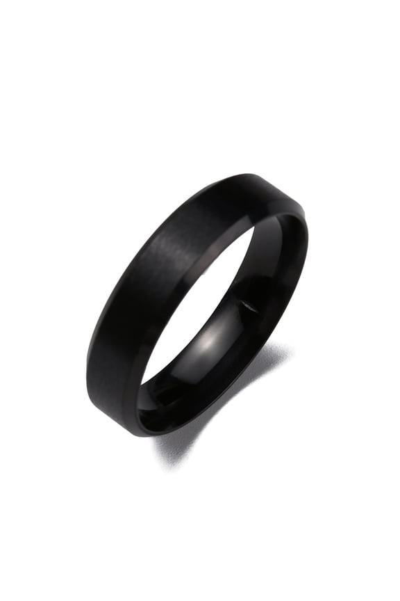 2 pc PVD Vacuum Plating Matte Style 304 Stainless Steel Wide Band Finger Rings Electrophoresis Black 6mm Inner Diameter: US Size 12 3/4